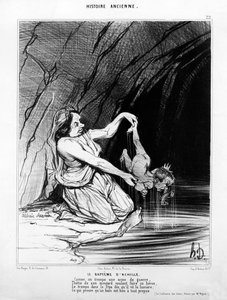 1842年8月28日、「ルシャリヴァリ」で公開されたアキレスの洗礼 作： Honoré Daumier